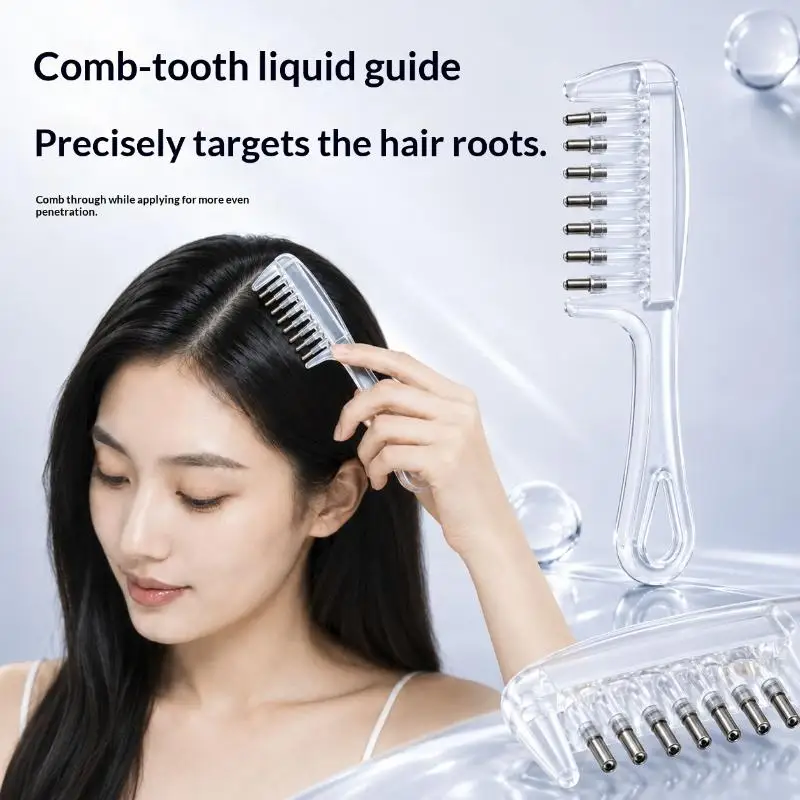 Hair Nourishing Essential Oil Comb 1 Set Scalp Massage Infusion Applicator Brush for Home Salon
