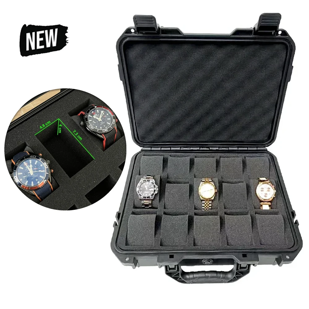 HOT 15 Slot Plastic Watch Case Portable Waterproof Watch Case Is Used To Store Watches Tool Box Watch Storage Box Hard Case