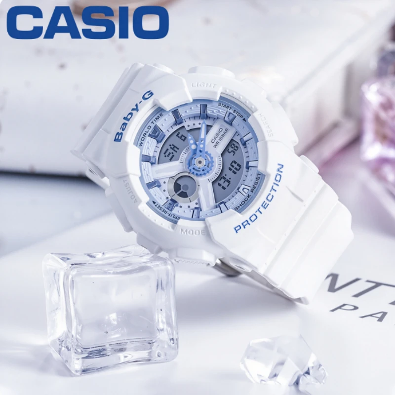 Trendy CASIO BA110BE7A BABYG Ladies Watch Mineral Glass 100Meter Waterproof Shock Resistant Casual Outdoor Wristwatch