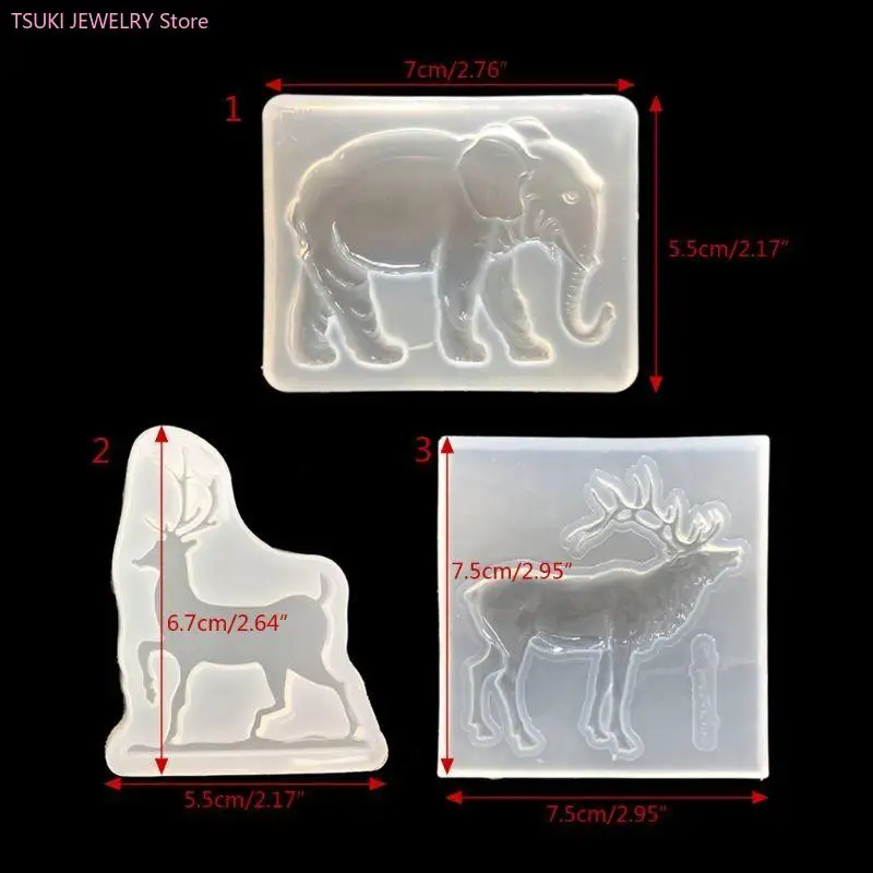 62KE Crystal Deer Silicone Mold for Jewelry Making Mold Antler Elephant Display Stand