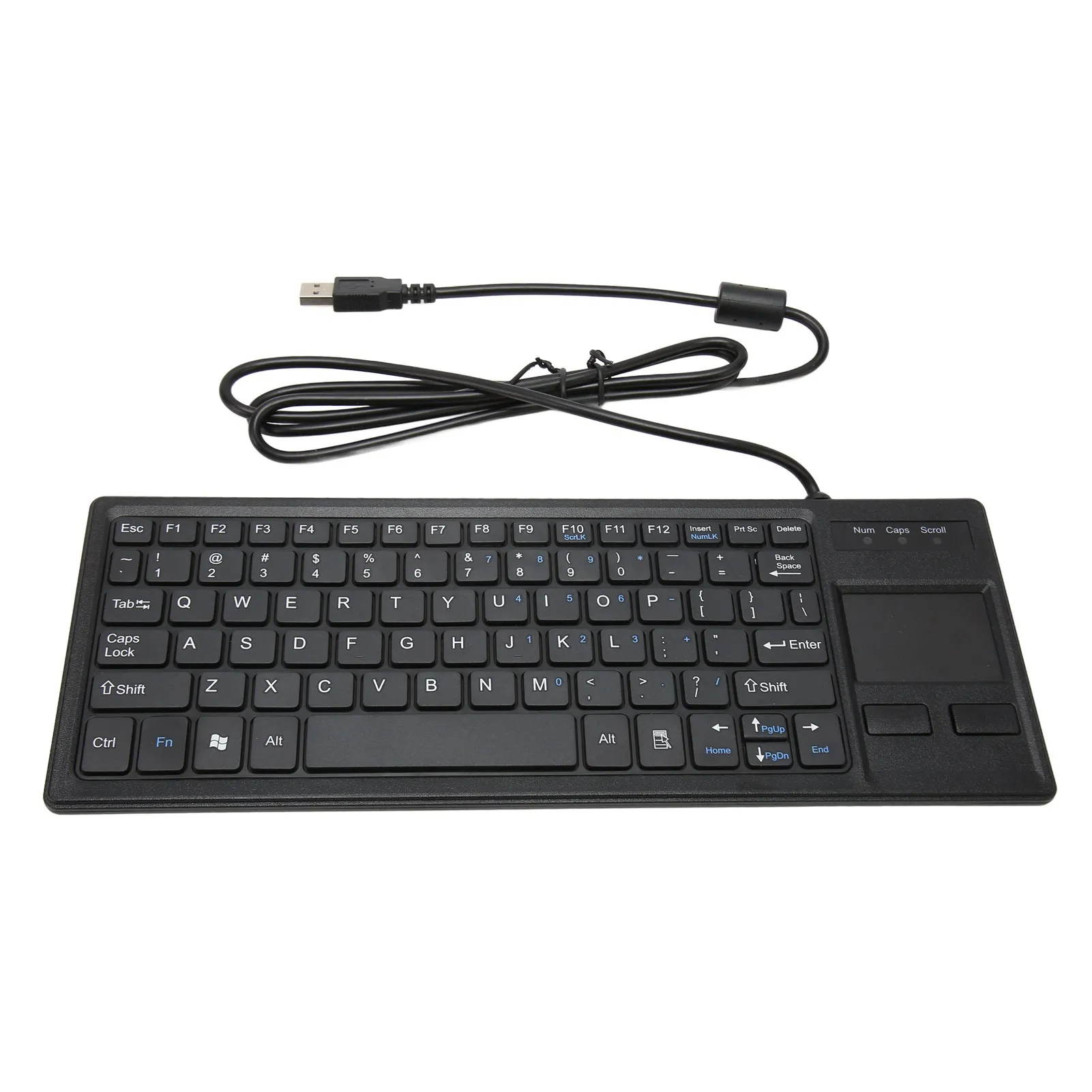 K 800 Keyboard with Touchpad Wired Ultra Thin Mini Compact Touch Keyboard with HUB Function