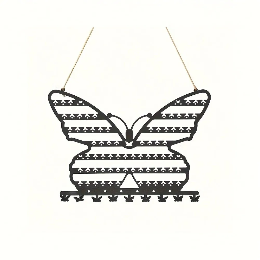 Wall Mounted Butterfly Jewelry Rack Space Saving Decorative Jewelry Organizer With Hooks creative Jewelry Display Rack Daily Use