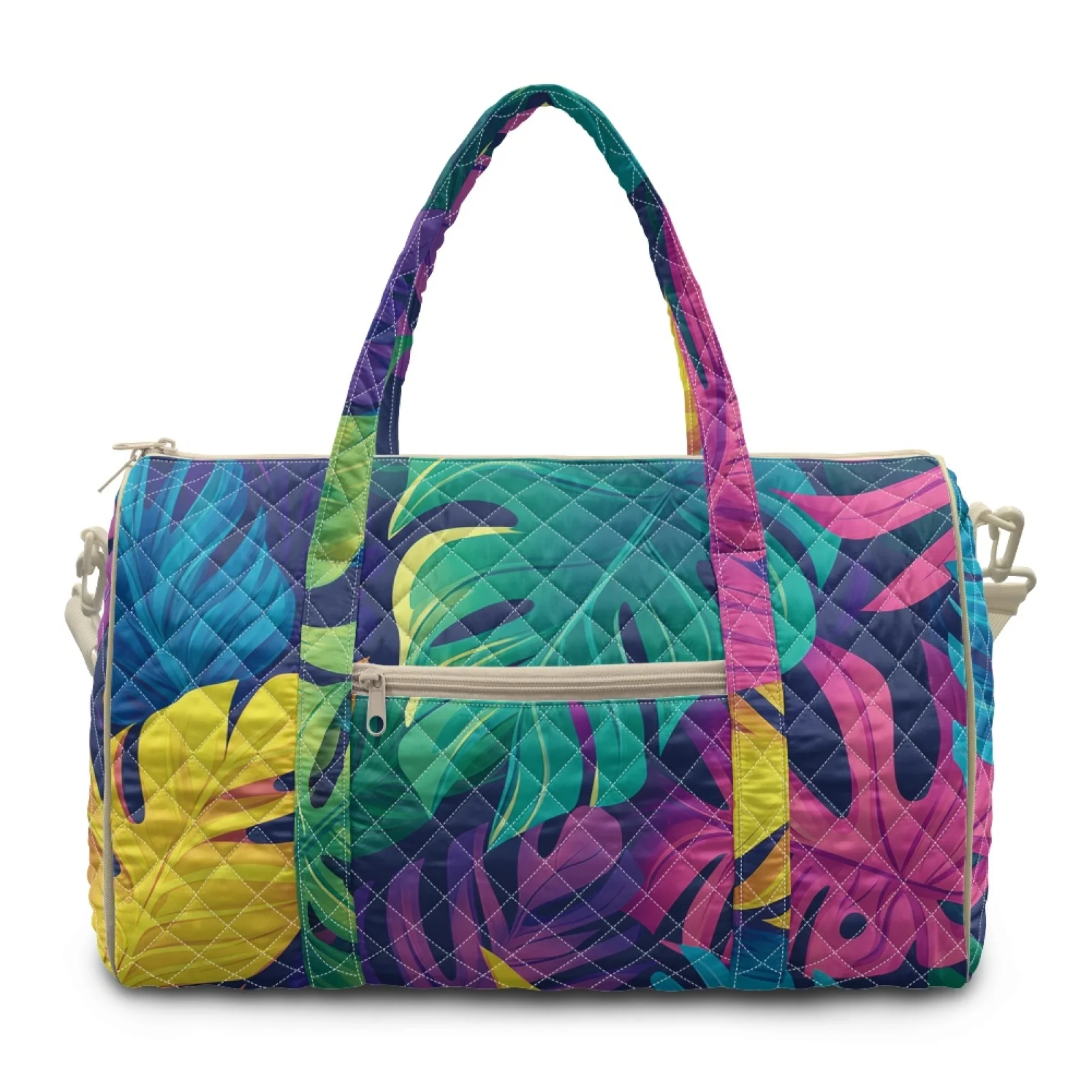 Coloranimal Tropical Monstera Lightweight Quilted Duffle Bag for Yoga Polyester Quilted Tote Bag 2026 New
