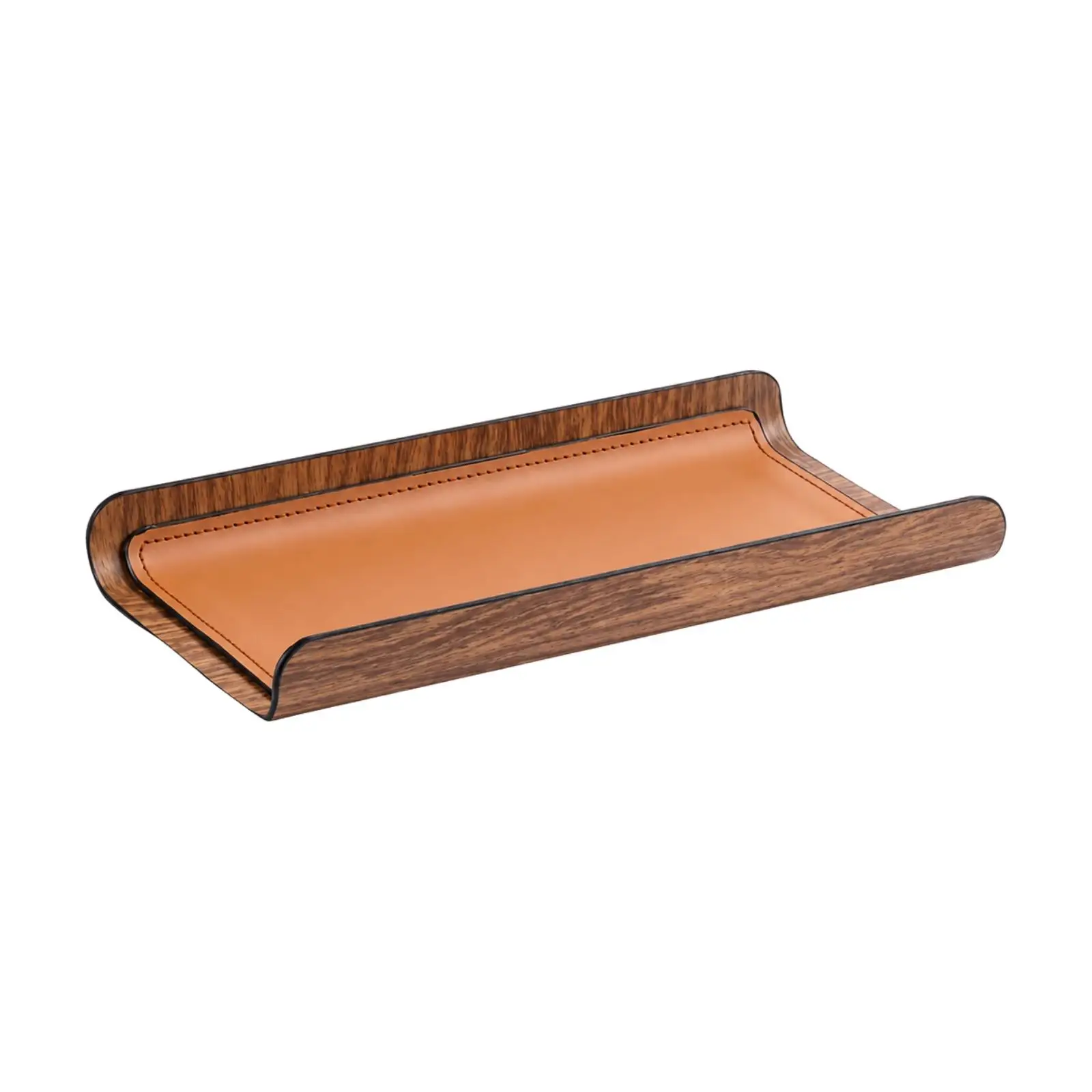 Rectangular PU Leather Storage Tray Lined Interior for Changing Area