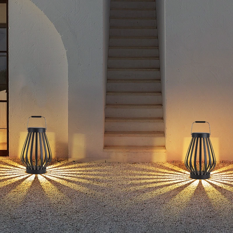Courtyard Free Cloth Imitation Ancient Chinese Villa Garden Lawn Light Outdoor Waterproof Portable Atmospheric Solar Lantern