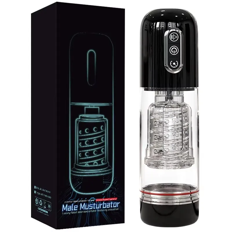 Sex Toy Male Automatic Sucking Telescopic Rotating Masturbator Cup for Men Real Vaginal Suction Pocket Blowjob Adult Product