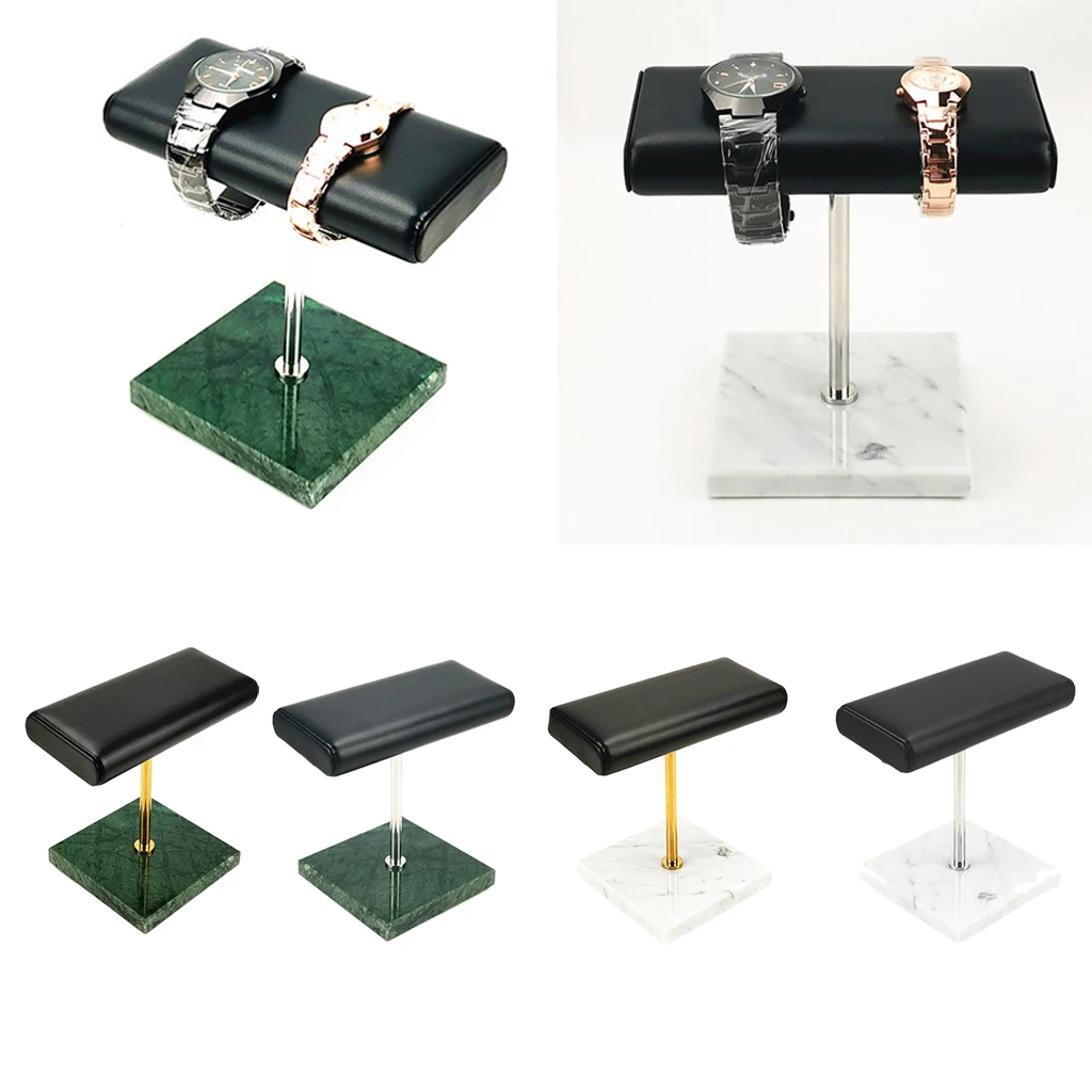 Jewelry Accessory Display Stand with Marble Cushion T Bar Bracelet Necklace Watch Holder for Markets