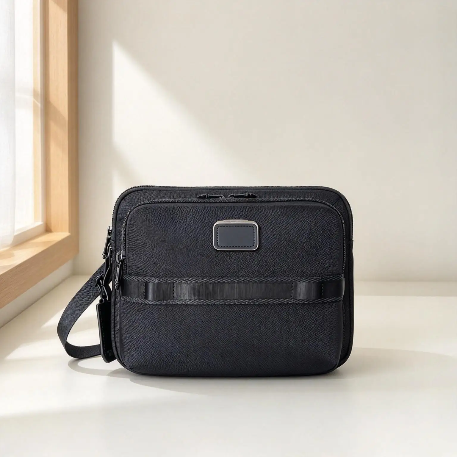 Classic Minimalist Nylon Crossbody Bag for Men, Stylish Small Square Shoulder Pack
