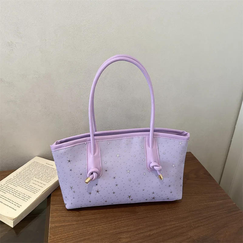 2026 New Women's Shoulder Bag Fashion High Quality Printed Women's Handbag Solid Color Multi Functional Commuter Storage Bag