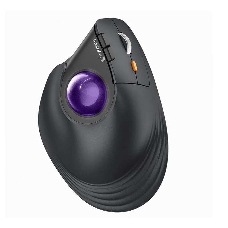 ProtoArc Vertical Wireless Trackball Mouse, EM05 NL Bluetooth Ergonomic Rollerball Mouse Rechargeable Computer Laptop Thumb Mice
