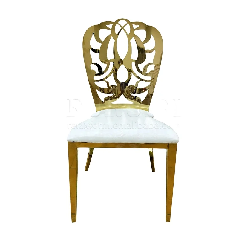 * Stainless Steel Flower Back Chairs for Luxury Wedding Banquets and Hotel Event Chair