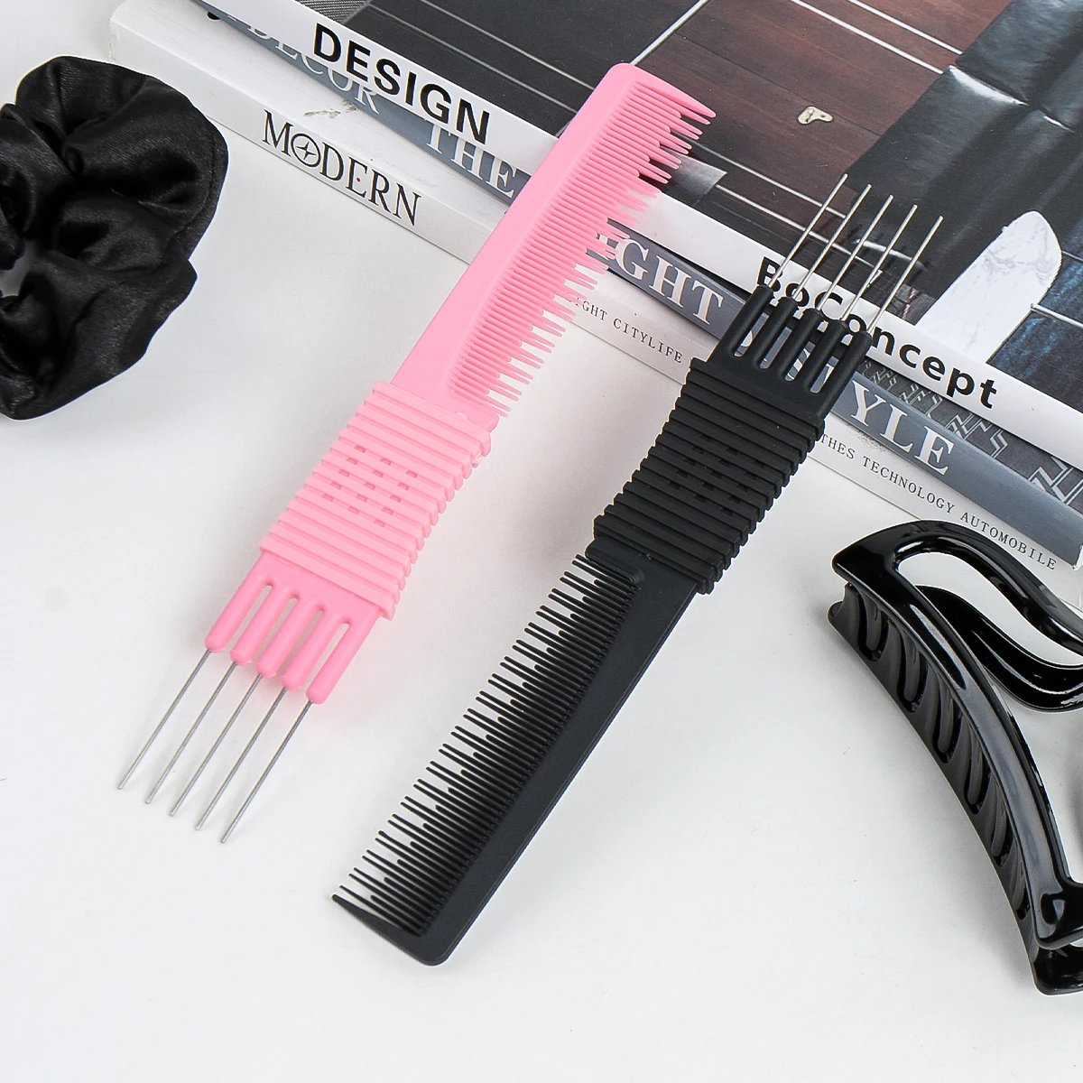 5-Prong Stainless Steel Wig Comb, Hair Styling Tool for Wigs and Extensions, Professional Quality, Durable and Easy to Use