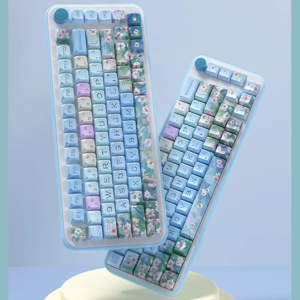 158 Keys Little Daisy Keycaps Cherry MDA Profile Keycap PBT Dye Sublimation Key Cap For MX Mechanical Keyboard Gaming Office
