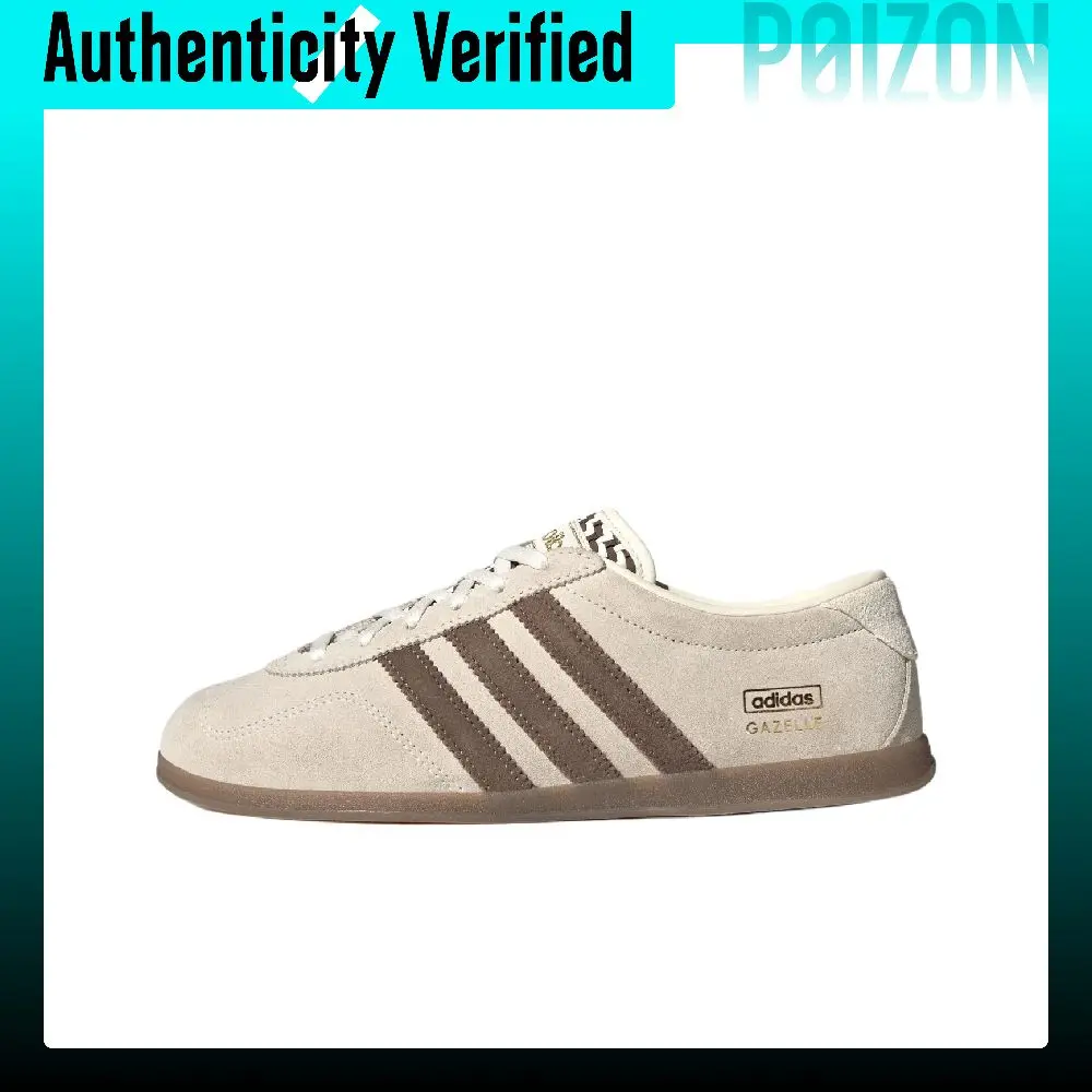 Adidas Originals Gazelle Skate Shoes Women's Low-top Jade White/Stratum Dark Earthy Brown KI4708