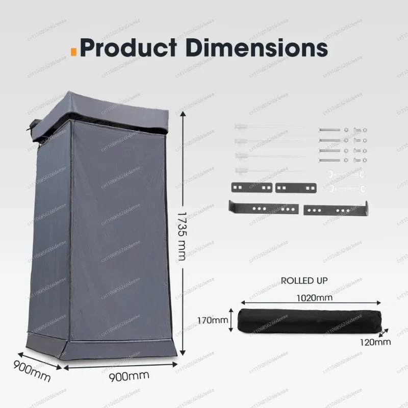 Multifunctional Foldable Camping Bath Tent LED Strip Light Design Portable Car Side Awning For Outdoor Privacy