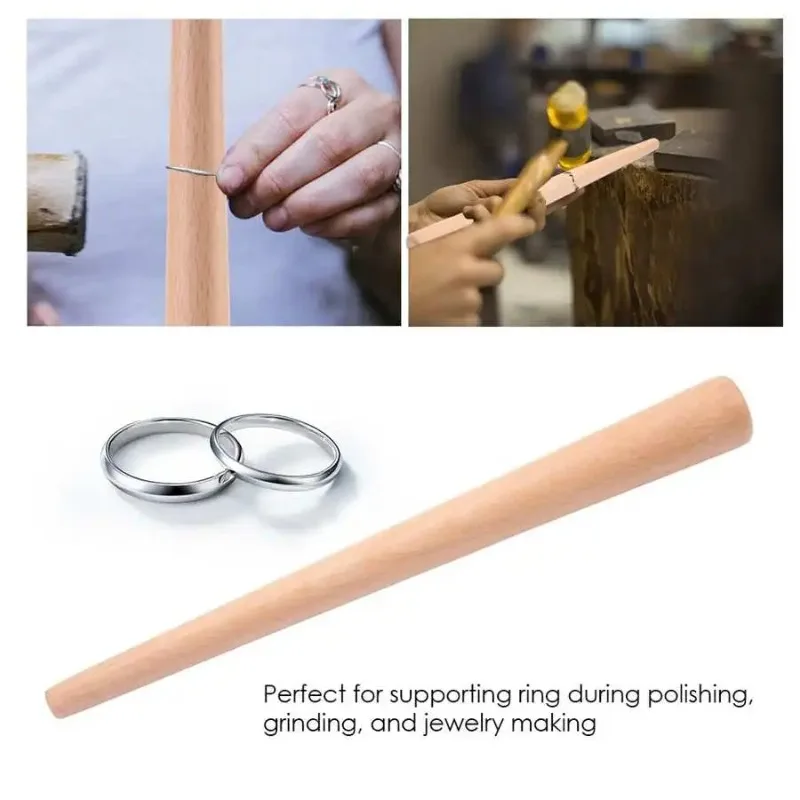 Wooden Ring Sizing Mandrel - Jewelry Shaping & Correcting Tool, Wear-Resistant for Ring Resizing & Repair
