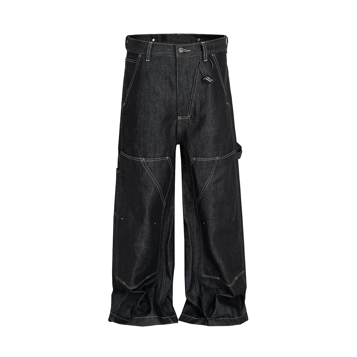 High Street Multipockets Black Baggy Cargo Pants for Men and Women Straight Vintage Casual Loose Denim Trousers Oversize Jeans