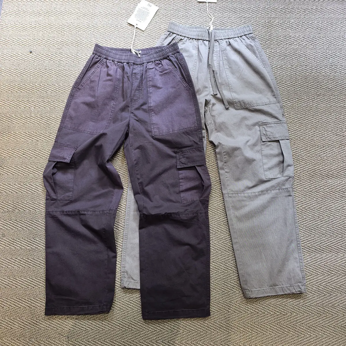 Amekaji Wear Patchwork Multi-Pocket Loose Men's and Women's Casual Pants Straight-Leg Pants Overalls Summer Thin