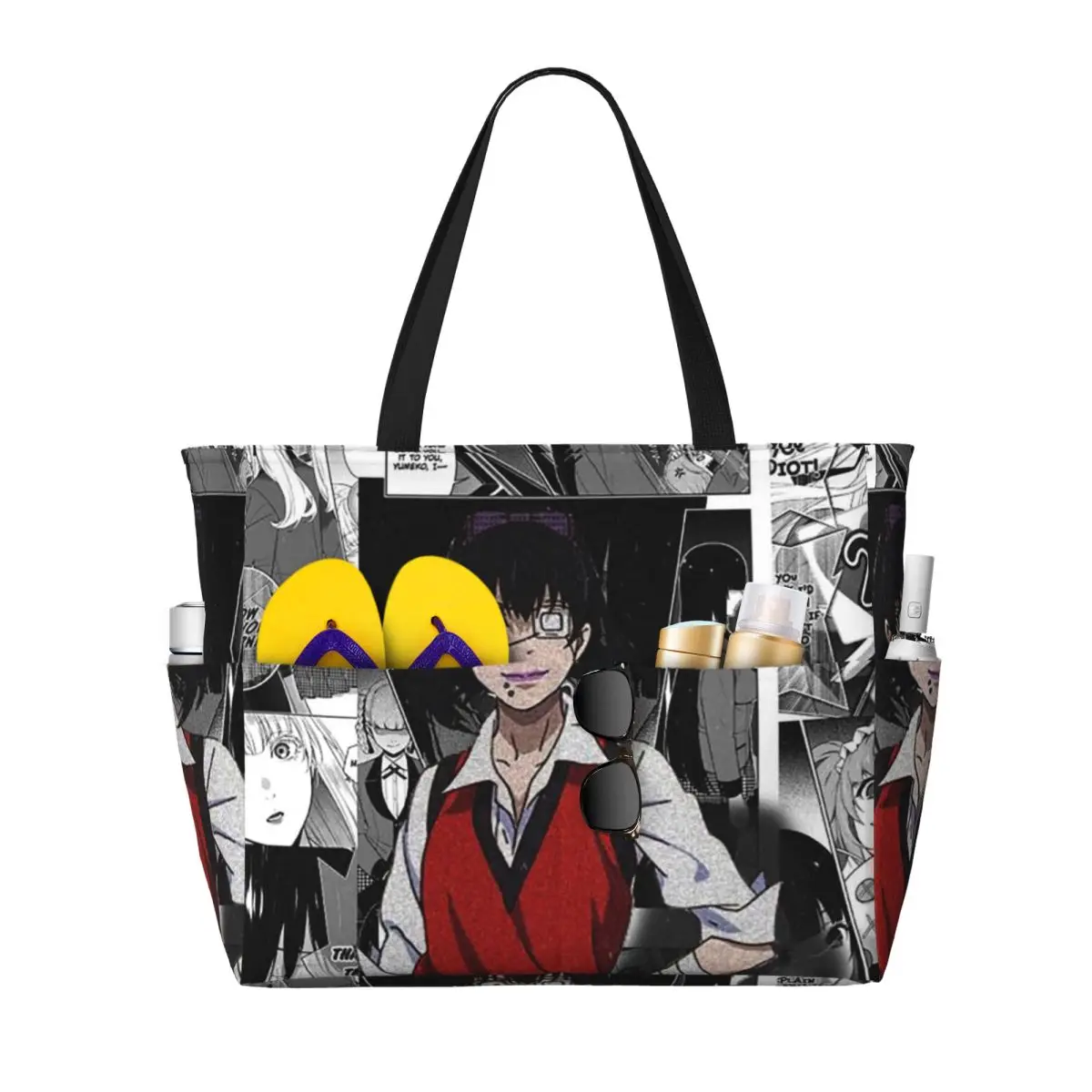 Ikishima Midari Kakegurui Japan Anime Beach Tote Bag Sport Gym Yoga Duffle Large Tote Bag Women Travel Bag Fitness bag