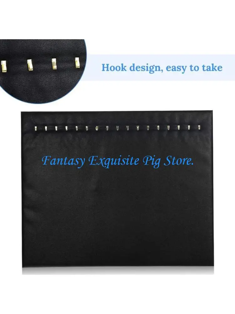 4 Units Necklace Display Boards with 17 Hooks Polyester Texture Jewelry Showing Stand Suitable for Neat Jewelry Keeping 