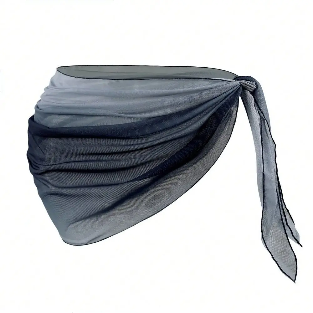 Chiffon Material Beach Dress Short Length UPF Protection Bikini Cover Up Gradient Color Breathable Quick-Dry