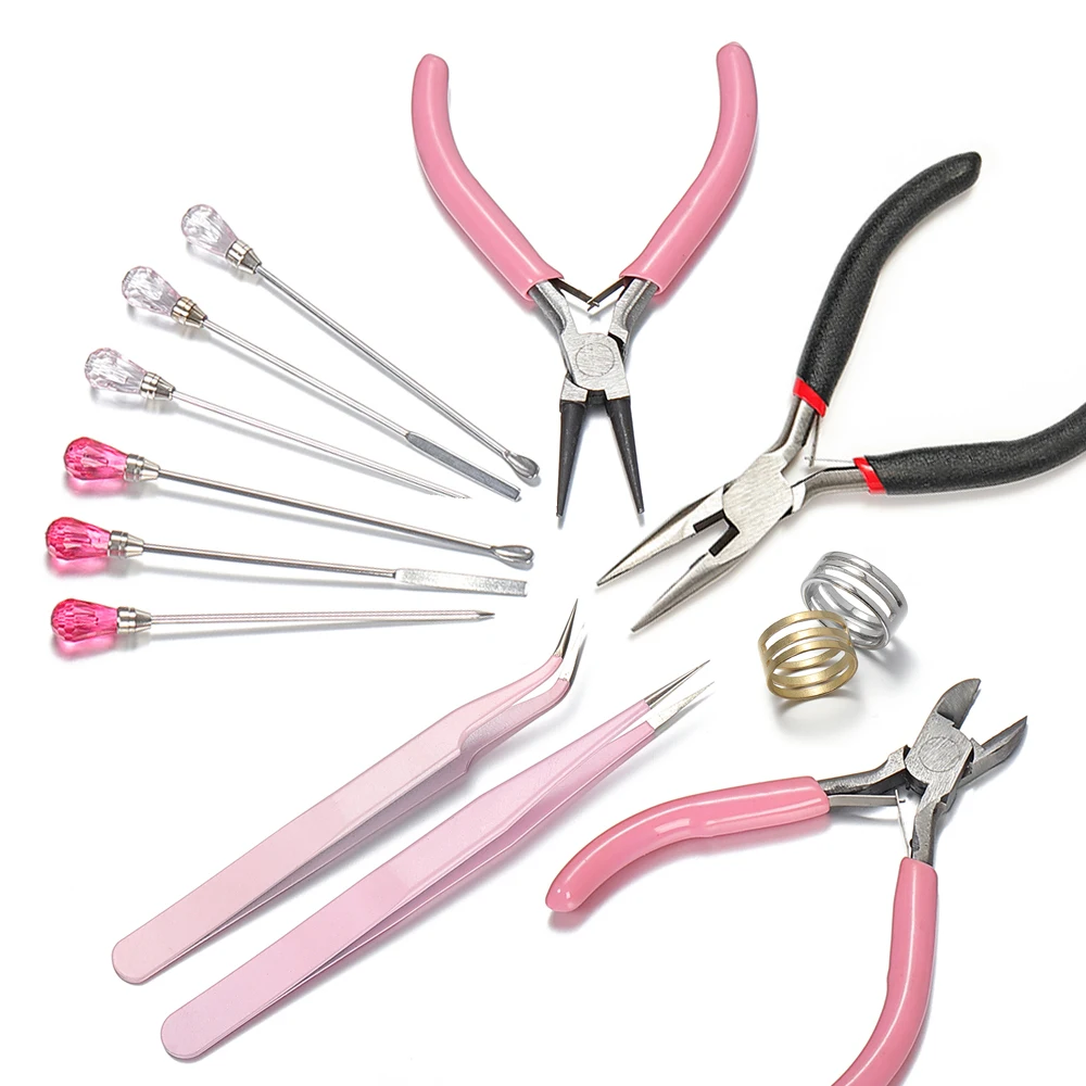 1 Piece Jewelry DIY Pliers Tweezers Tool Needle-Nose Pliers Handmade Flat Mouth Pliers Multifunctional Pliers Tweezers