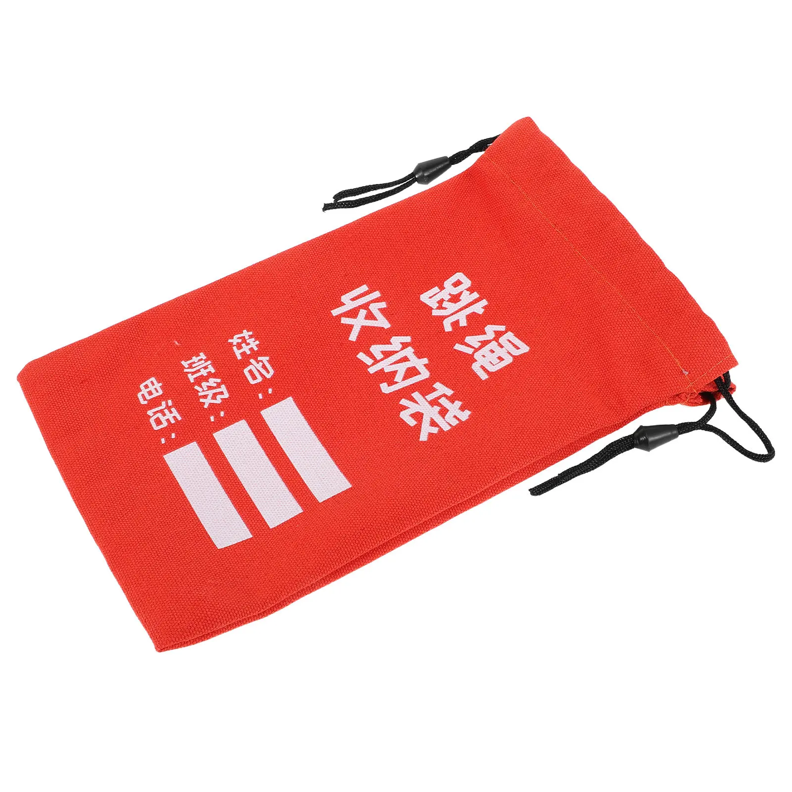 Jump Rope Storage Bag Thick Canvas Drawstring Portable Skipping Rope Organizer Pouch Writable Surface Labeling for Students
