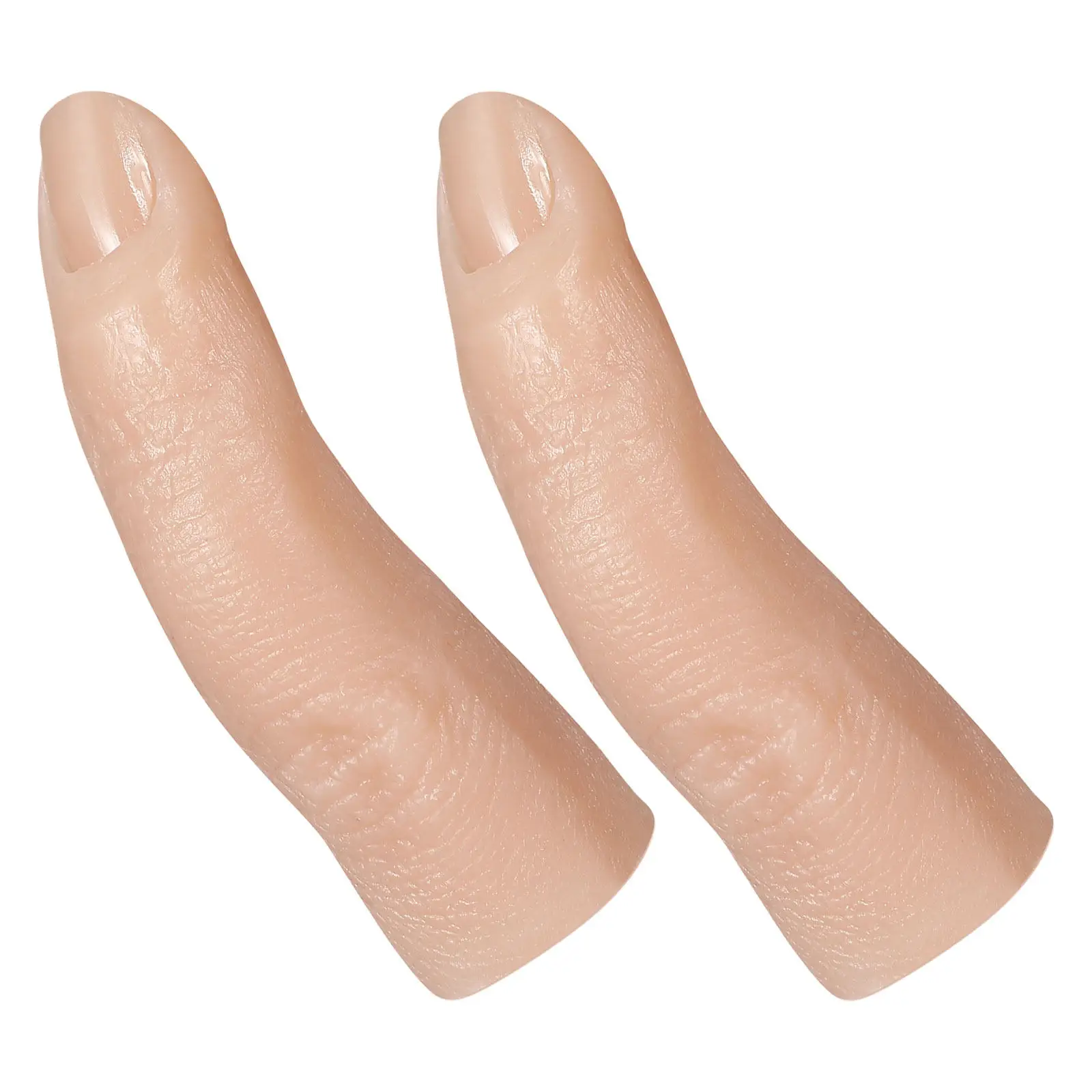 2Pcs Silicone Nail Hand Practice Finger Realistic Flexible Joint Training Tool Soft Touch for Nail Tech Salon Practice