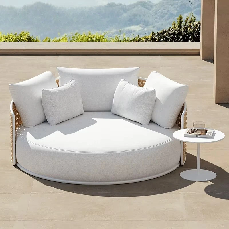 Beach Bed Lounge Bed Outdoor Daybed Garden Furniture Rattan Sunbed Poolside