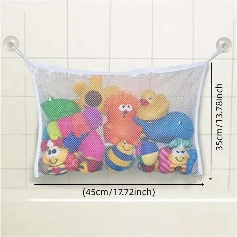 Baby Bathroom Mesh Bath Bag Kids Cartoon Basket Net Children's Games Network Waterproof Cloth Sand Toys Beach Storage Organizer