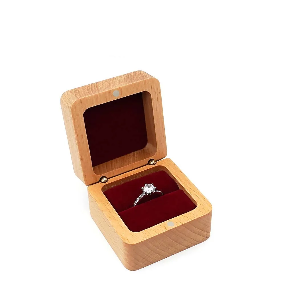 Portable Velvet Wood Rings Box Retro Exquisite Earrings Display Tray Jewlery Organizer Ear Studs Case Ring Earring Holder Home