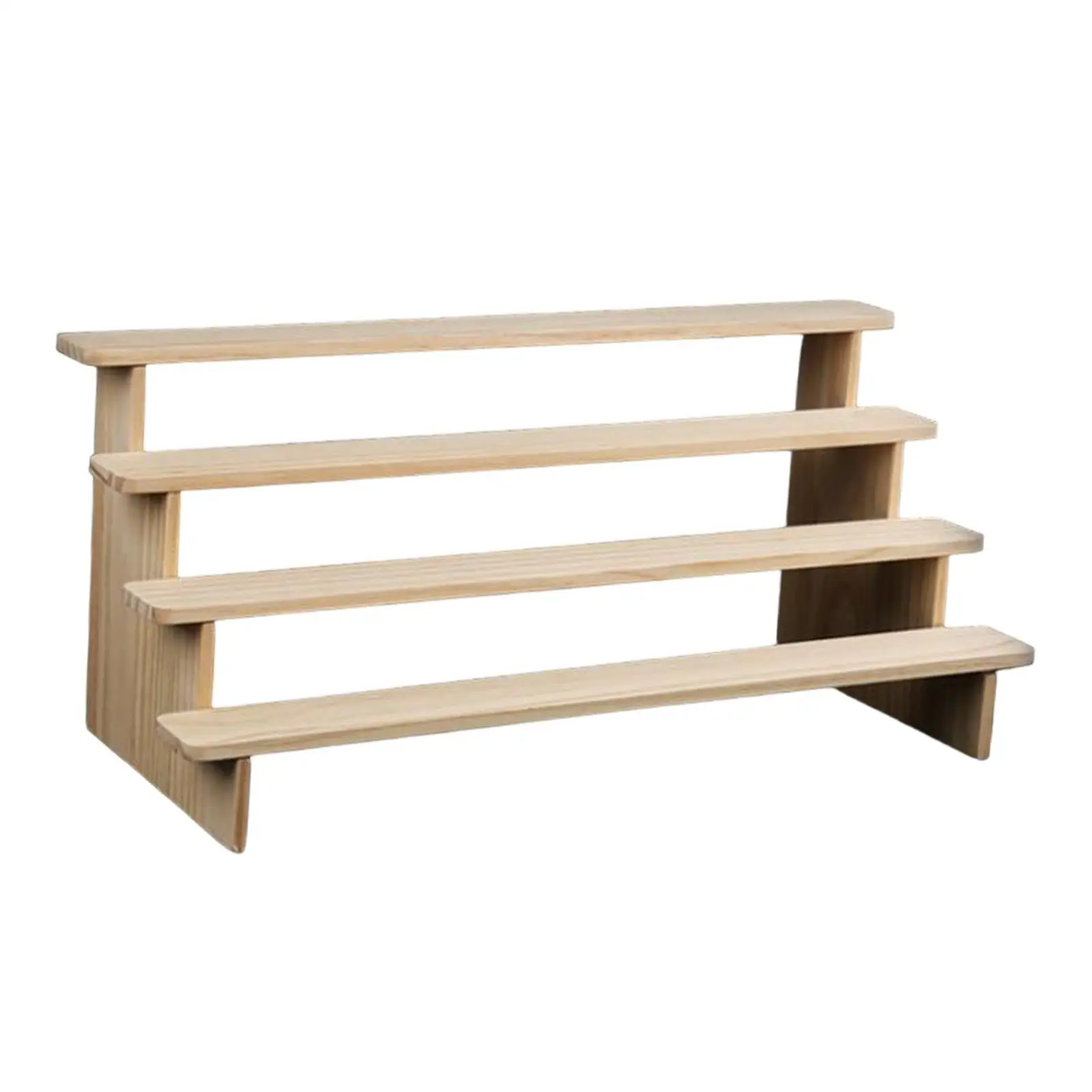 Wooden Display Riser Stand Countertop Display Shelf for Perfume Figurine Toy 4 layer L