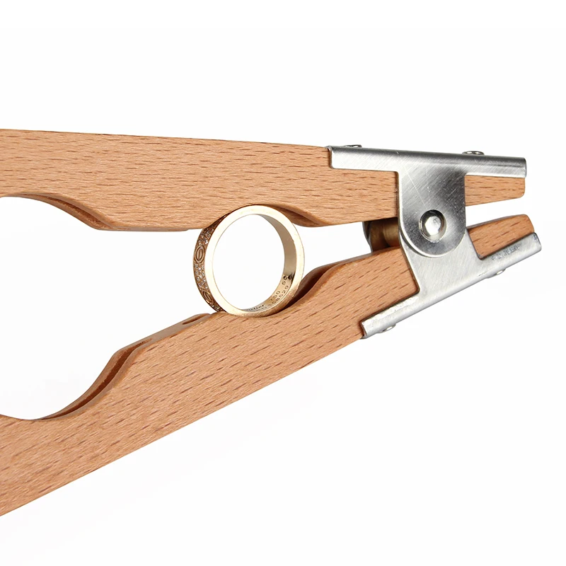 Stuccler High Quality Wood Ring Holder Jewelry Ring Polishing Holding Plier 8inch Wooden Ring Clamp for Jewelers Hand Tool