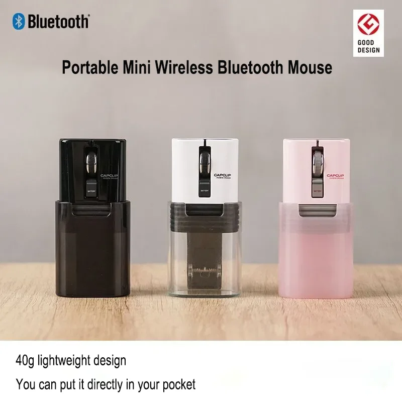 Mini Wireless Bluetooth Mouse Portable Rechargeable Silent Click Battery Indicator 40g Lightweight Pocket For Office Laptop PC
