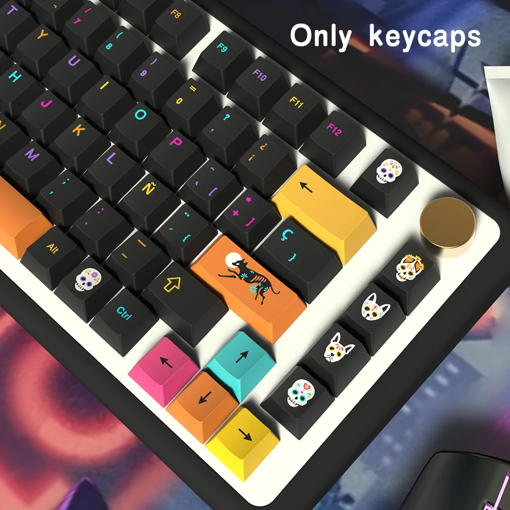 Korean Spanish French German Brazilian Japanese Russian Cherry Profile PBT Keycaps For Mechanical Keyboard ISO Enter Keycap 7U