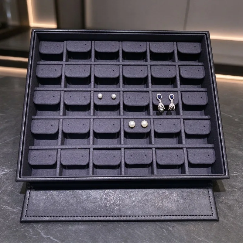 Counter Earring Display Box Large Earrings Storage Tray Home Jewelry Organizer Case Live Streaming Jewellery Display Prop Rack