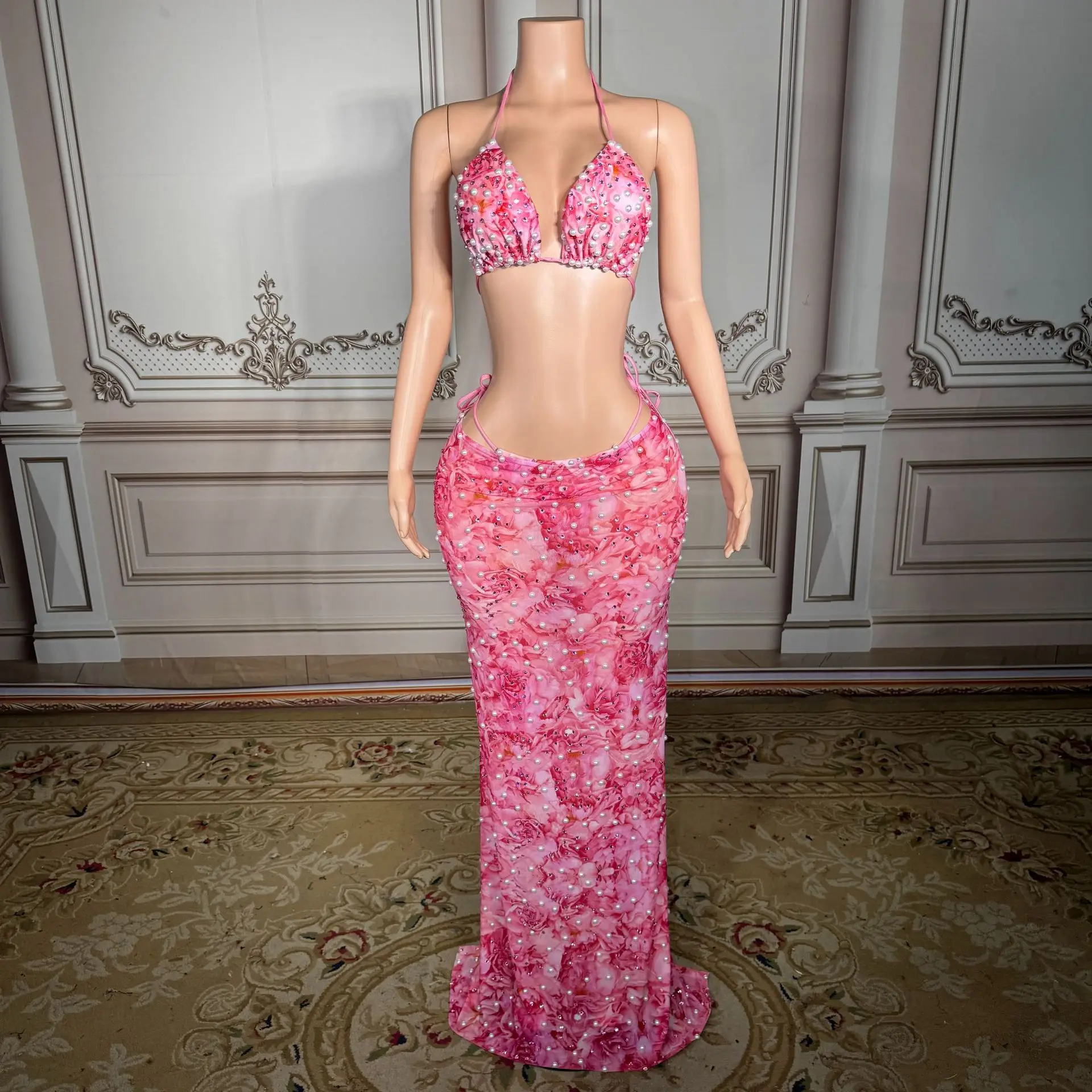 Women's High-End Split-Back Bikini with Floral Print for a Slimming Effect - Korean Style INS-Fashion Swimsuit