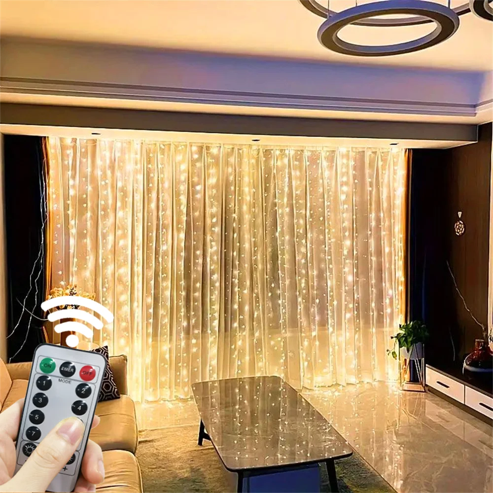 3/6m USB Festoon Remote Control Fairy Garland Light Curtain LED String Lamp Party Wedding Christmas Decoration for Bedroom Home