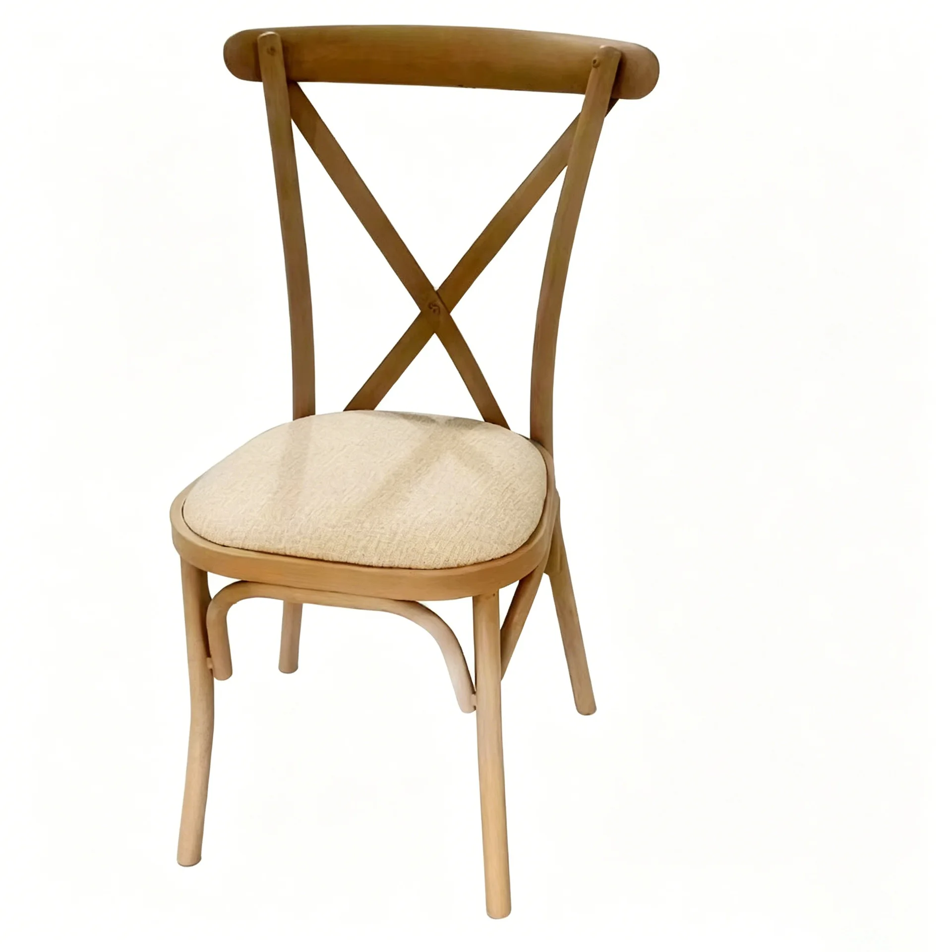 & Modern Minimalist Fork-back Wedding Backrest Chair Leather Cushion Wood-Grain Effect Wrought-Iron for Hotel Restaurant Outdoor