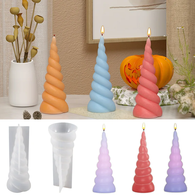 Mirror Finish Unicorn Horn Silicone Molds 3 Sizes (L/M/S) - DIY Crystal Epoxy Resin Casting Moulds for Handmade Jewelry Crafts