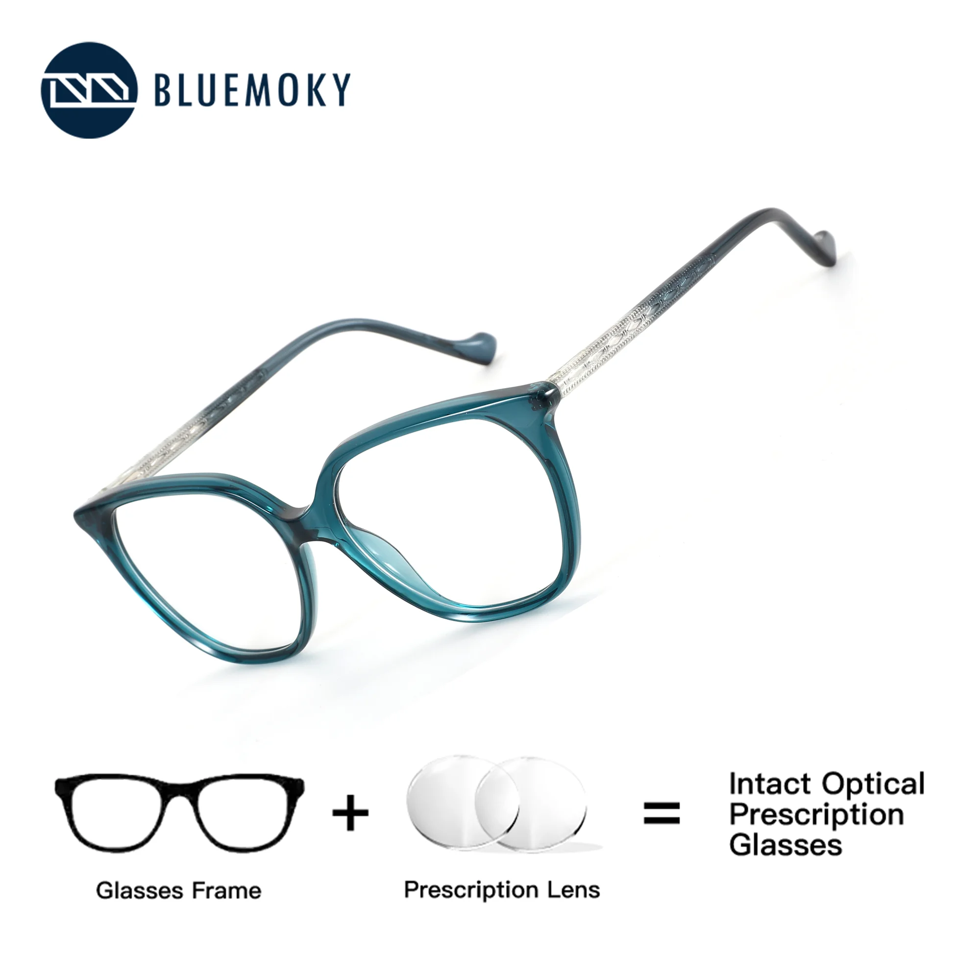 BLUEMOKY Butterfly Prescription Eyeglasses Women Acetate Photochromic Anti Blue Light Myopia Optical Glasses