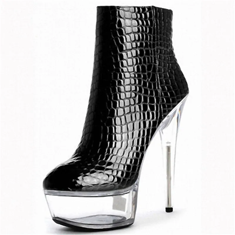 15 cm of female motorcycle boots, classic short fashion boots, platform shoes 6 inch heels star zipper boots