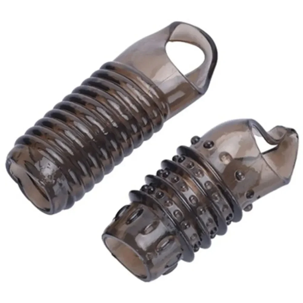 New 2-Piece Penis Stretcher Enhancement Girth Spreader Sleeve Textured Powerful Size Increase