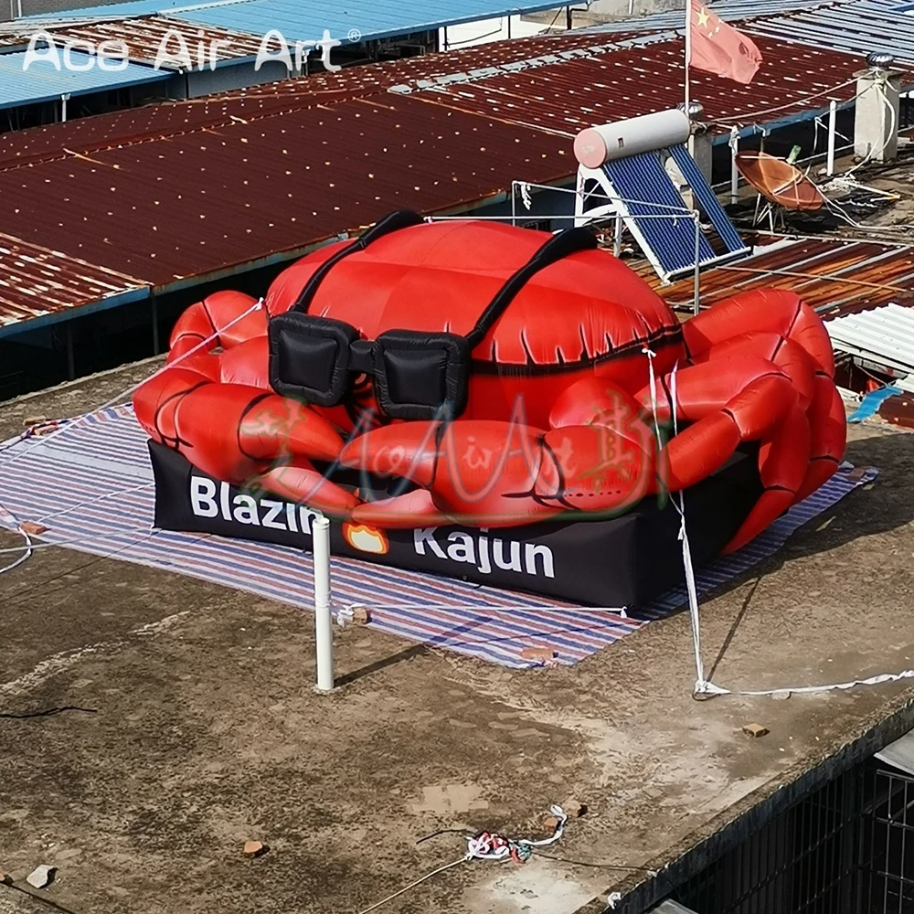 Giant Inflatable Crab Model with Base and Free Blower for Events, Sea Food Restaurants, Promotional Advertising