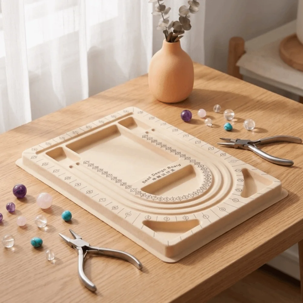 Handmade Colorful Plastic Bead Board Design Board Scale Board Jewelry Making Measuring Tools Crafts Portable