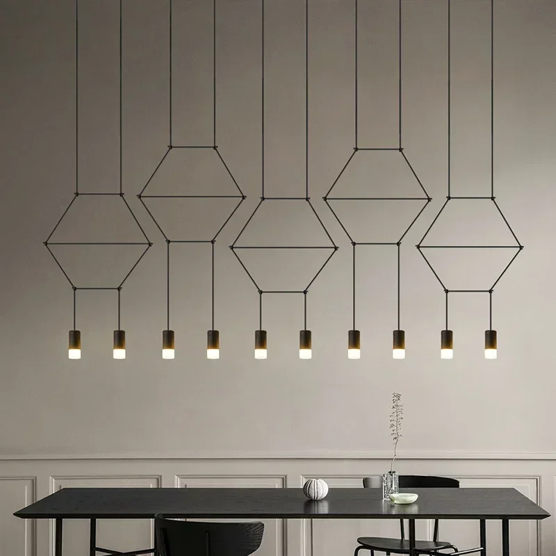 Minimalist Modern Iron Art Diy Multipoint Pendant Lamp With 5w G9 Led Bulb Living Room Bar Decorative Hanging Lighting