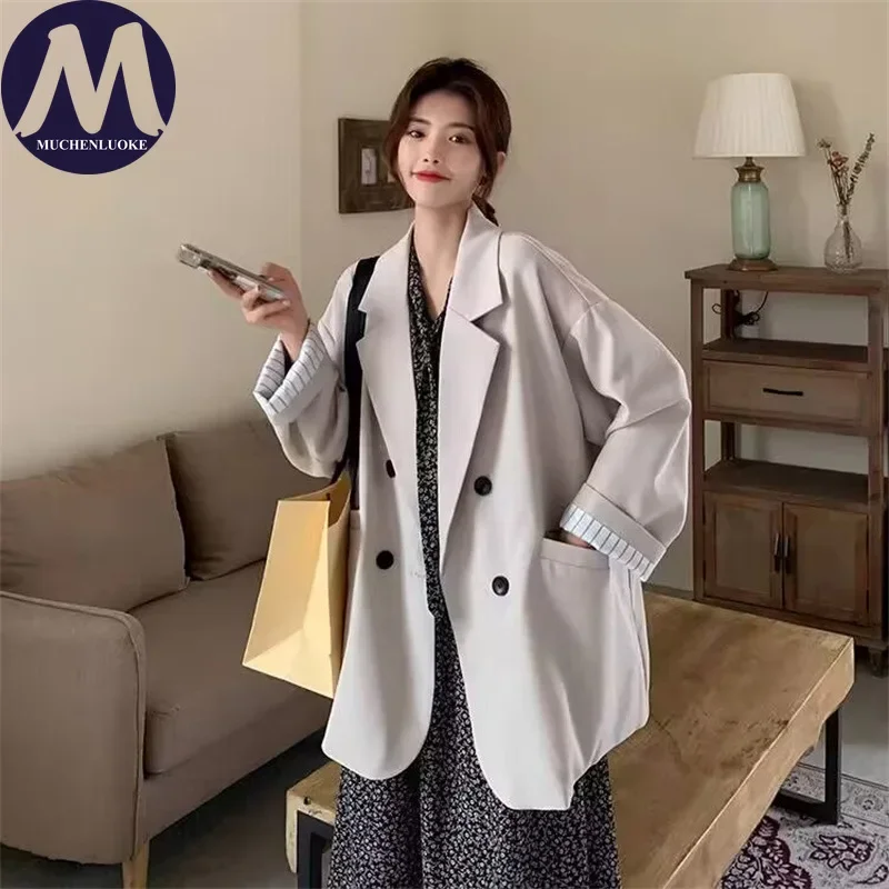 Women's Long Sleeve Blazer Spring Autumn Korean Fashion Casual Loose Office Blazer Versatile Spring Autumn Collection