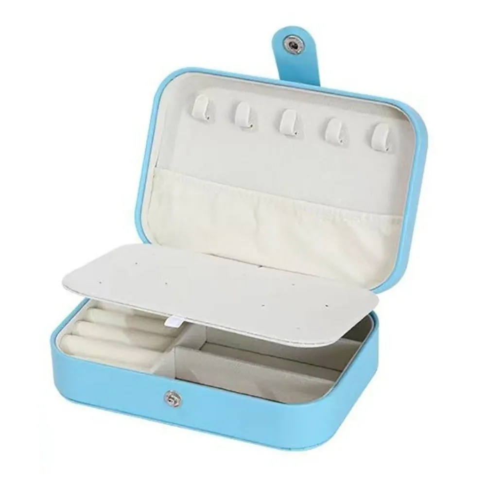 PU Leather Jewelry Box Small Size Compact Design Jewelry Organizer Case Multi Compartment Portable Jewelry Box For Women