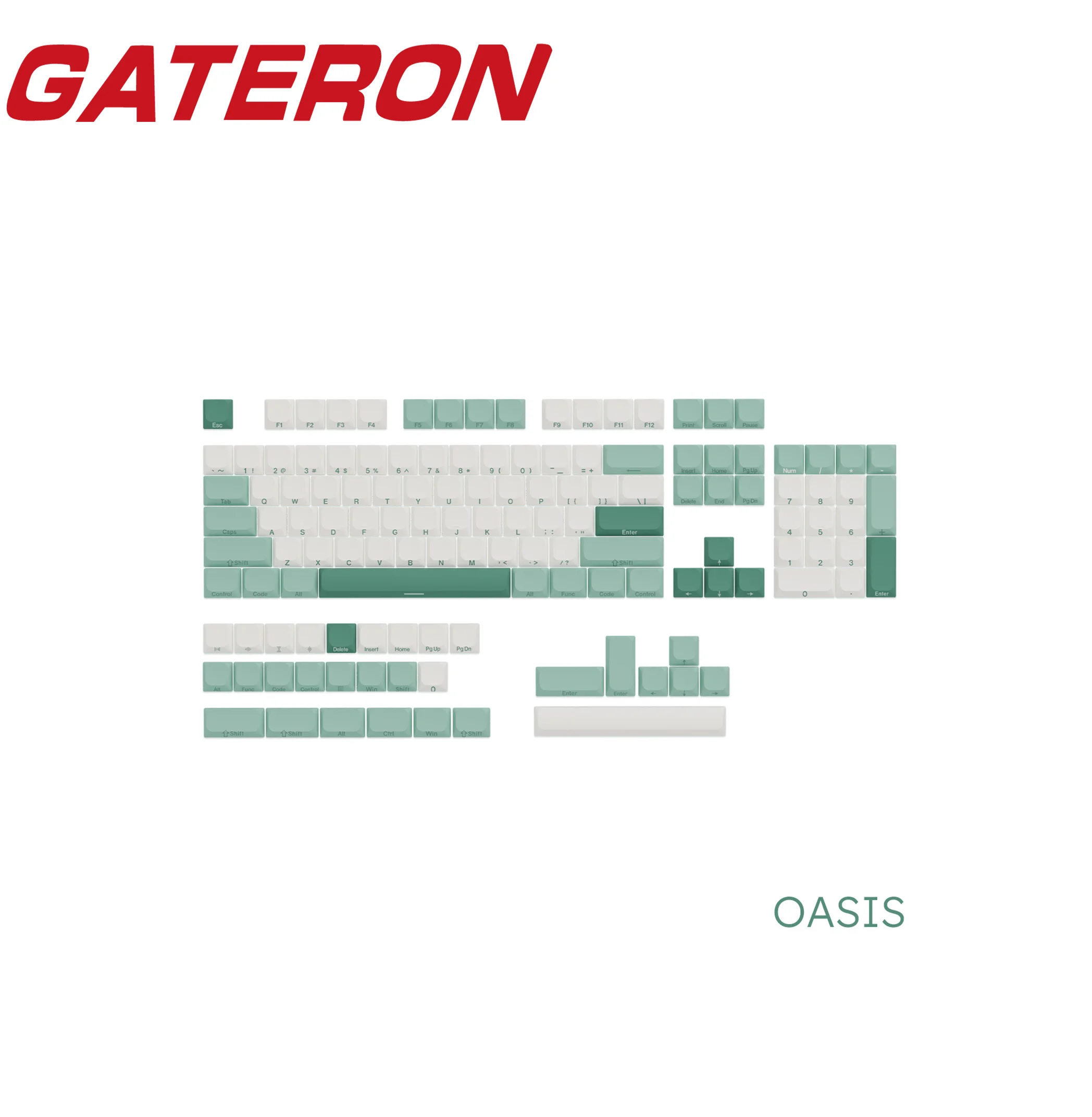 GATERON Low Profile Nature Keycap Set, JWA Profile, PBT-5 Sided Dye Sub, 135Keys DIY for Low Profile Keyboard Gaming Office