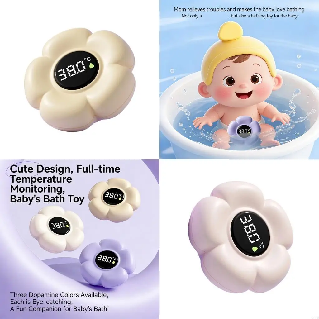   Baby Bath Thermometers Cartoon Flower Shaped Thermometers Water Temperature Meter